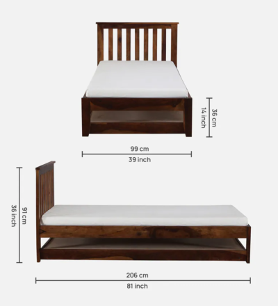 Antique Look Single Bed in Sheesham with Traditional Style By Sarve Furniture - Image 8