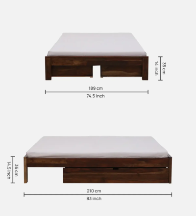 DreamNest Sheesham Wood Bed Storage With Drawers By Sarve Furniture - Image 7