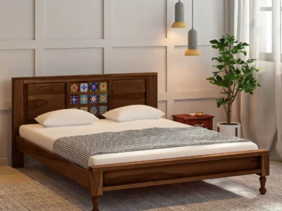 Graceful headrest bed without storage by Sarve Furniture – elegant wooden bed with comfortable headrest