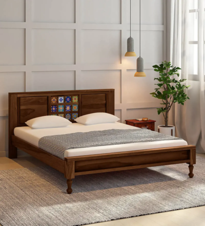 Graceful headrest bed without storage by Sarve Furniture – elegant wooden bed with comfortable headrest