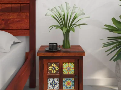 Calmest Sheesham Wood Bedside Table with Drawer by Sarve Furniture