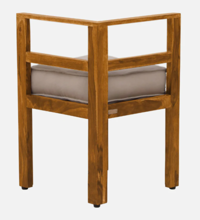 Neutral Finish Dining Set with Carved Table and Four Comfortable Wooden Chairs - Image 9