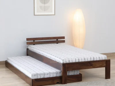 Space saving single bed in Sheesham wood for compact bedrooms by Sarve Furniture – sturdy and stylish wooden bed