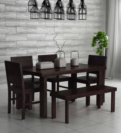 Classic Dining Set with Bench Seating and Sheesham Wood Table Design - Image 6