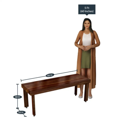 Classic Dining Set with Bench Seating and Sheesham Wood Table Design - Image 7