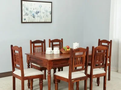 Elegant Sheesham dining set with stylish wood design for open kitchen layout