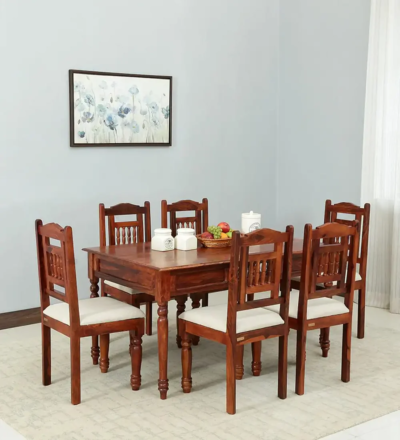 Elegant Sheesham dining set with stylish wood design for open kitchen layout