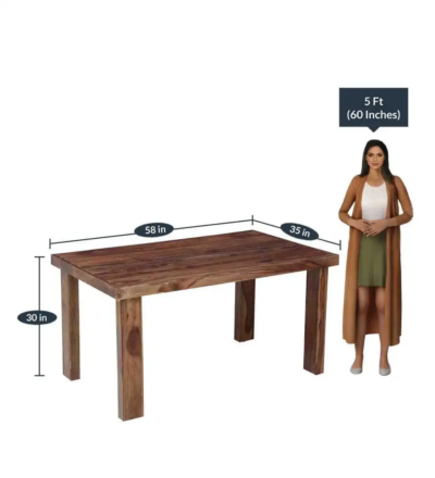 Minimal Wooden Dining Set for Apartments with Elegant Wood Texture and Seating - Image 6