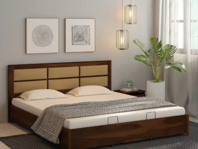 Grain Solid Wood Bed with Hydraulic Storage by Sarve Furniture