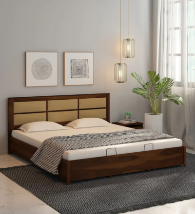 Grain Solid Wood Bed with Hydraulic Storage by Sarve Furniture