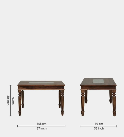Compact Dining Set 6 Seater with High Back Chairs and Small Rectangular Table - Image 8