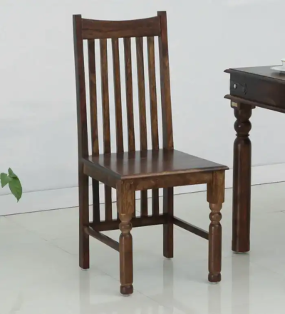Simple Wooden Dining Chair with Upholstered Seat for Daily Dining Use
