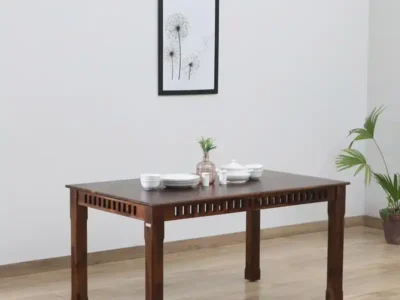 Premium wood dining table with strong and stylish base for daily use