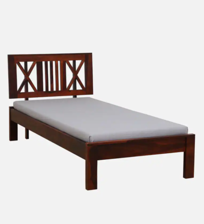 Elegant Single Bed in Natural Sheesham for Studio Apartments By Sarve Furniture - Image 4