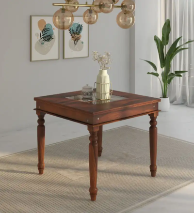 Elegant wooden dining table set for modern homes and urban kitchen use