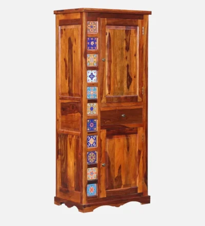 Large Sheesham Wood Wardrobe with Mirror 1 Door By Sarve Furniture - Image 5