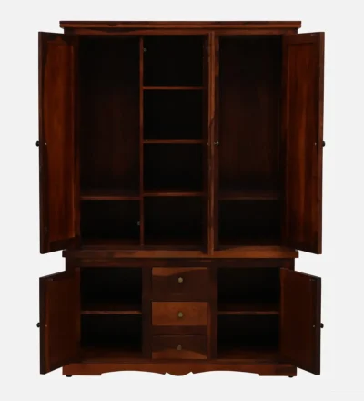 Solid Sheesham Wood Wardrobe 3 Door for Bedroom By Sarve Furniture - Image 6