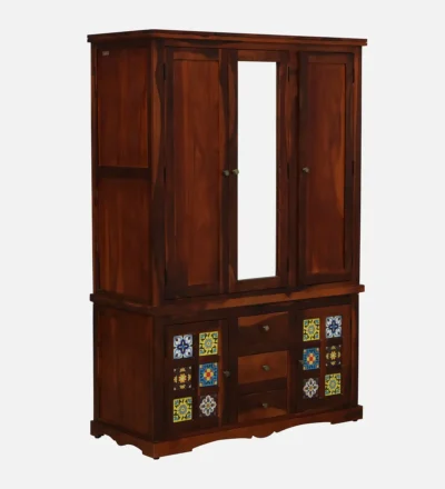 Solid Sheesham Wood Wardrobe 3 Door for Bedroom By Sarve Furniture - Image 8