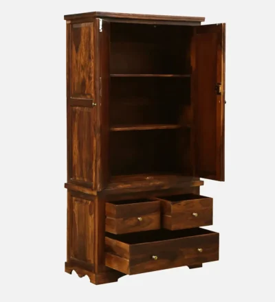 Sheesham Wood Wardrobe with Sliding Doors By Sarve Furniture - Image 5