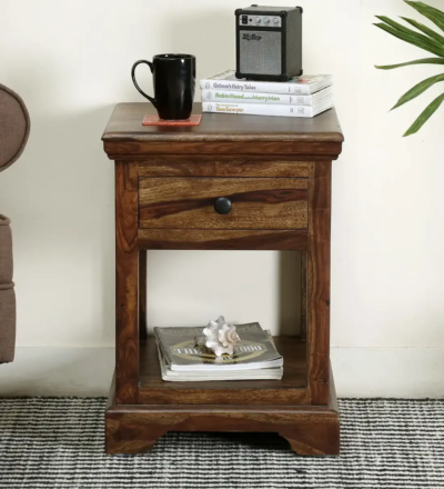 Premium Wooden Bedside Table – Handcrafted Wooden Nightstand by Sarve Furniture, Elegant Natural Finish