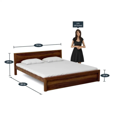 Premium Wooden Bed Frame with Designer Headboard By Sarve Furniture - Image 8