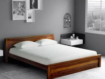 Premium wooden bed frame Designer headboard bed frame Wooden bed frame with designer headboard Sarve Furniture bed frame Luxury wooden bed frame Elegant bed frame with headboard