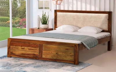 Premium Sheesham wooden bed without storage by Sarve Furniture – elegant solid wood design
