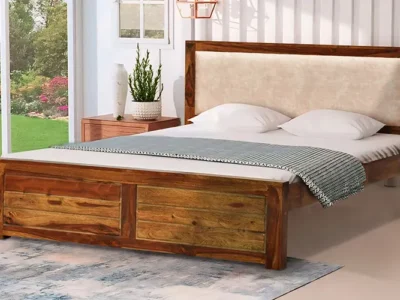 Premium Sheesham wooden bed without storage by Sarve Furniture – elegant solid wood design