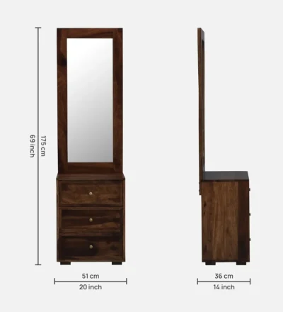 Traditional Wooden Dressing Table in Sheesham Wood Finish By Sarve Furniture - Image 8