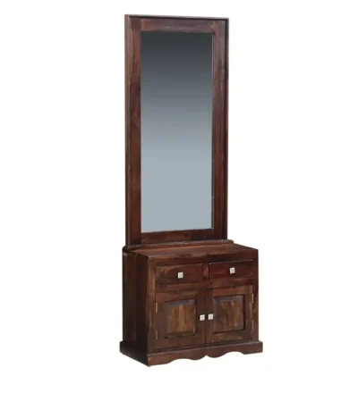 Wooden Sheesham Dressing Table with Large Mirror By Sarve Furniture - Image 4