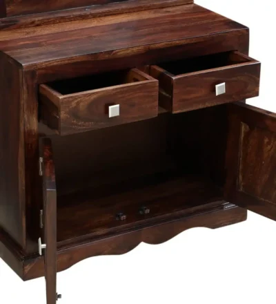 Wooden Sheesham Dressing Table with Large Mirror By Sarve Furniture - Image 5