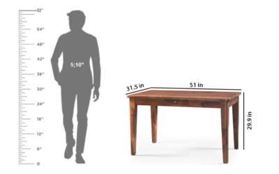 Elegant Home Dining Table Set Teak Wood with Four Soft Padded Dining Chairs - Image 9