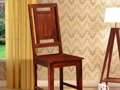 Set of two Rating solid Sheesham wood dining chairs by Sarve Furniture, showcasing a classic design with natural wood finish for timeless dining spaces