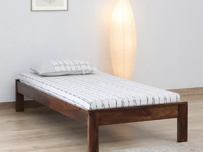 Relivent Sheesham Wood Single Bed In Provincial Teak Finish
