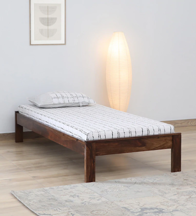 Relivent Sheesham Wood Single Bed In Provincial Teak Finish