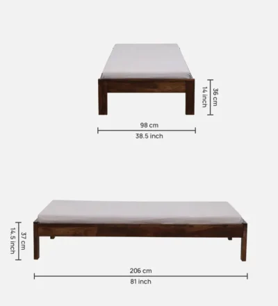 Relivent Sheesham Wood Single Bed In Provincial Teak Finish - Image 9