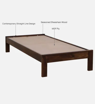 Relivent Sheesham Wood Single Bed In Provincial Teak Finish - Image 7