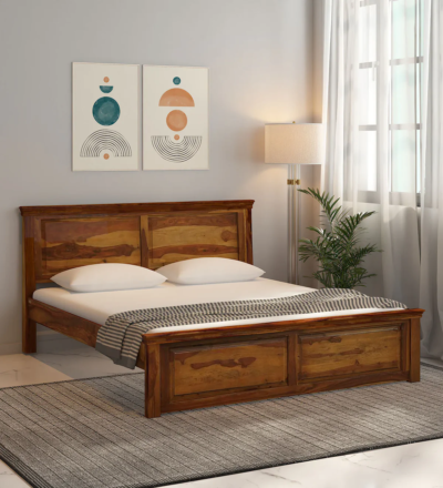Bring solid wood bed without storage by Sarve Furniture – classic design with durable Sheesham wood