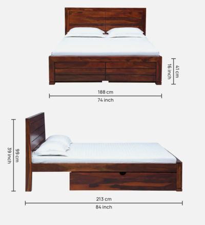 Paradise Natural Wood Bed Storage Beds With Drawer By Sarve FUr - Image 8