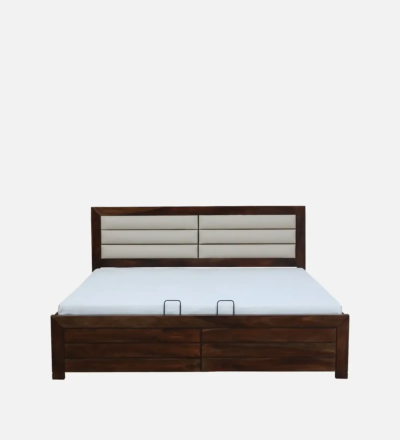 Roscow Sheesham Wood Bed Hydraulic Storage For Bedroom By Sarve Furniture - Image 4