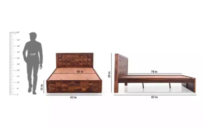 Dimand Sheesham Wood Bed Without Storage By Sarve Furniture - Image 6