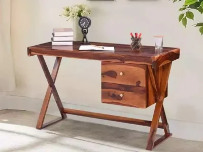 Foldable compact study table with bookshelf ideal for hostel and small spaces