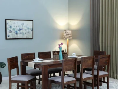 Wooden Dining Table Living Set with Storage Base and Matching Wooden Chairs