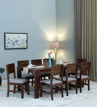 Wooden Dining Table Living Set with Storage Base and Matching Wooden Chairs