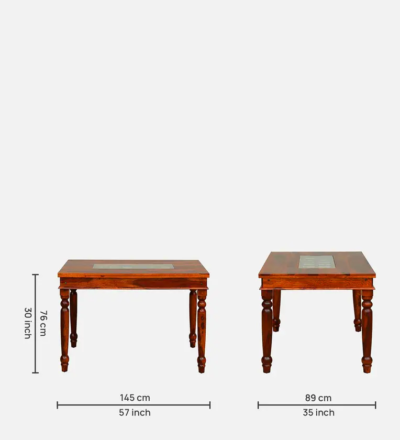 Space Saving Dining Set 6 Seater with Chairs and Compact Wooden Table - Image 5