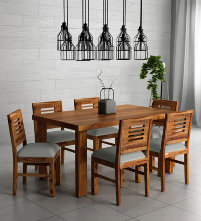 Affordable Wooden Dining Set with Soft Cushioned Seating for