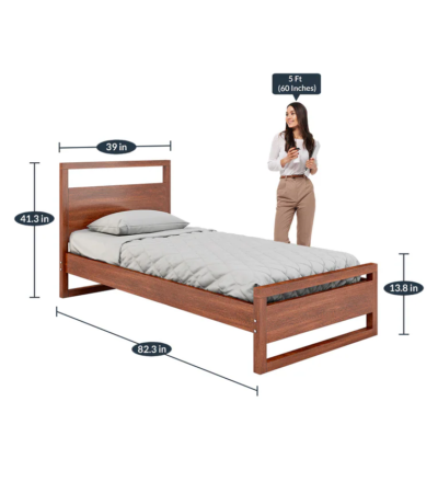 Wall-Side Wooden Single Bed in Sheesham for Small Bedrooms By Sarve Furniture - Image 11