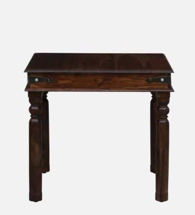 Dining Set Sheesham Wood with Carved Table Base and Padded Chair Seats - Image 9