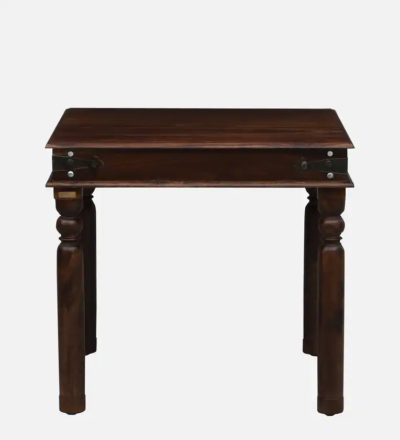 Dining Set Sheesham Wood with Carved Table Base and Padded Chair Seats - Image 10