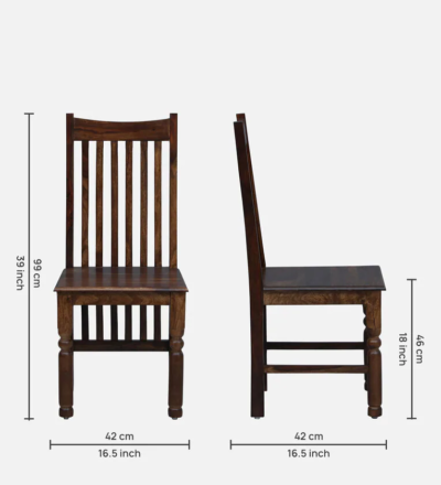 Dining Set Sheesham Wood with Carved Table Base and Padded Chair Seats - Image 11